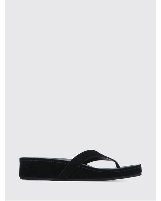 Phoebe Philo White Round Suede Flip-Flops