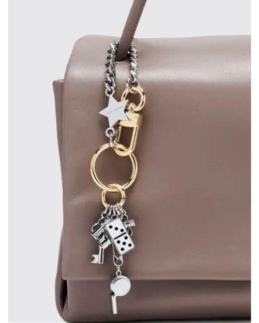 Marc Jacobs White The Domino Effect Metal Keychain With Star Charms