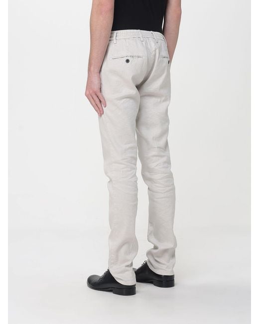 Mason's Gray Linen And Cotton Blend Drawstring Trousers for men