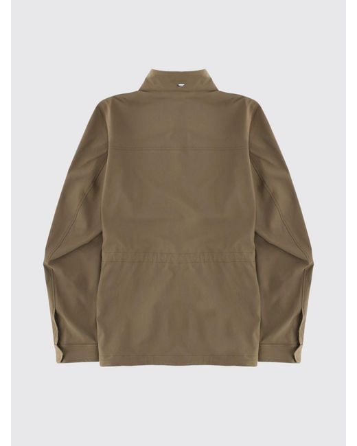 Herno Brown Utility-Style Technical Fabric Windbreaker Jacket With High Neck for men