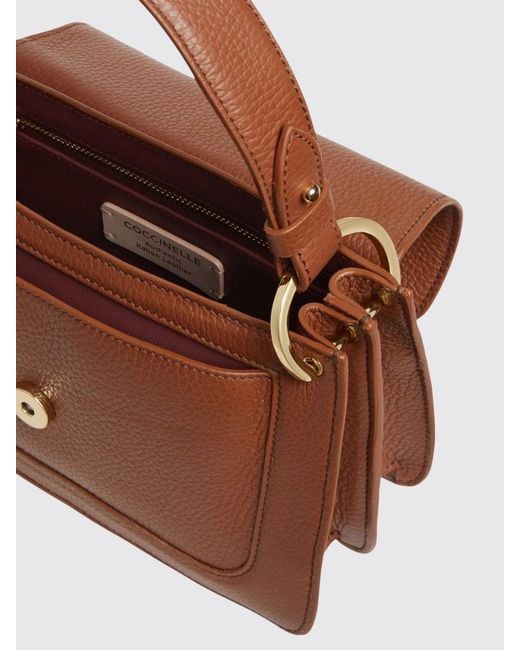Coccinelle Brown C-Me Mini Hammered Leather Bag
