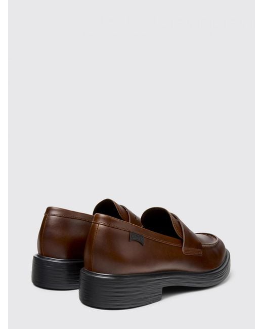 Camper Brown Dean Leather Loafers for men