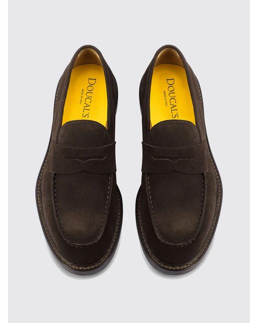 Doucal's White Suede Loafers for men