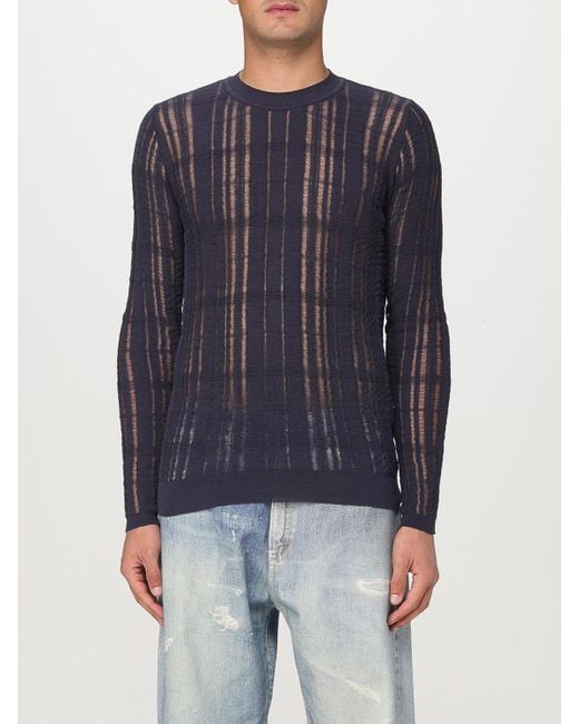 Our Legacy Blue Washed Knitted Sweater for men