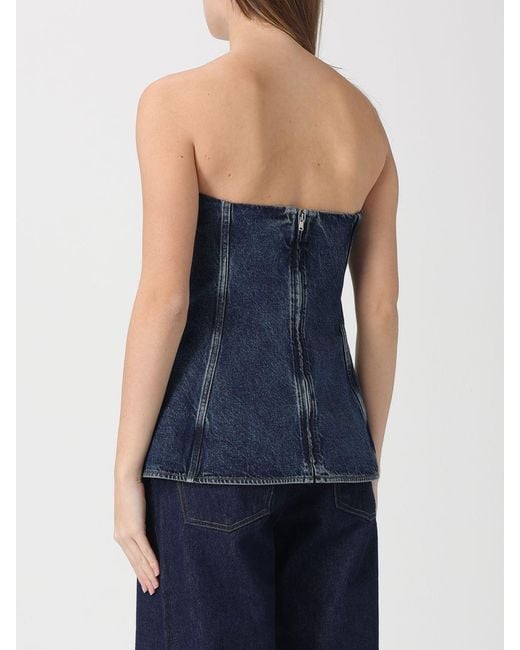 Top Bustier De De Algodón Agolde de color Blue