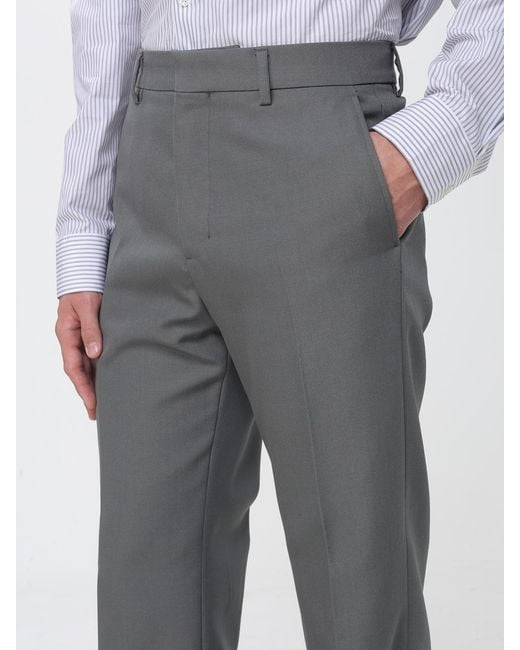 AMI Gray Straight Wool Trousers for men