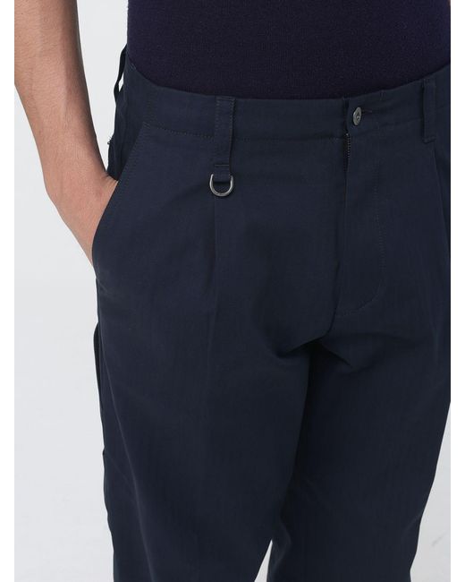 Paolo Pecora Blue Gabardine Wide-Leg Trousers for men