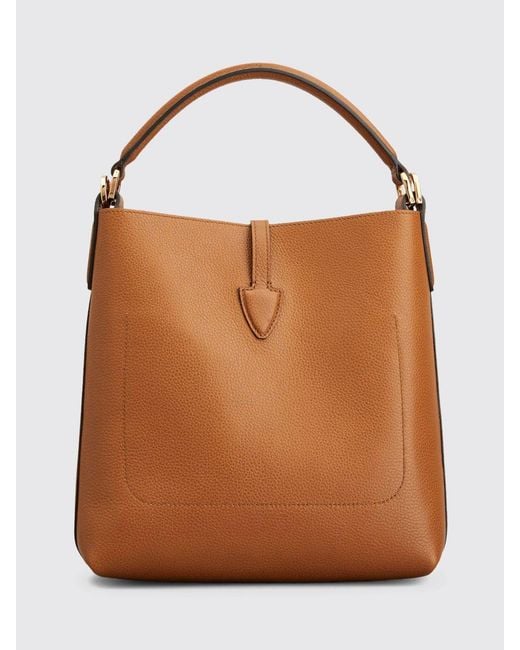 Tod's Brown Grained Calfskin Shoulder Bag
