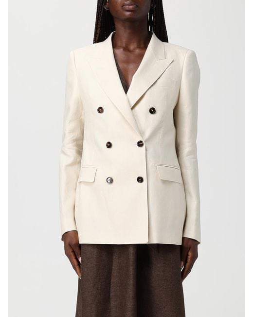Tagliatore Natural Double-Breasted Linen Blazer