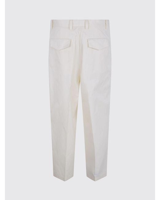 Jil Sander White Cotton Chino Trousers for men