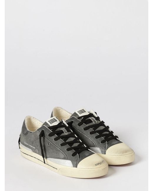 Crime London Black Recut Used Cotton Canvas Sneakers for men