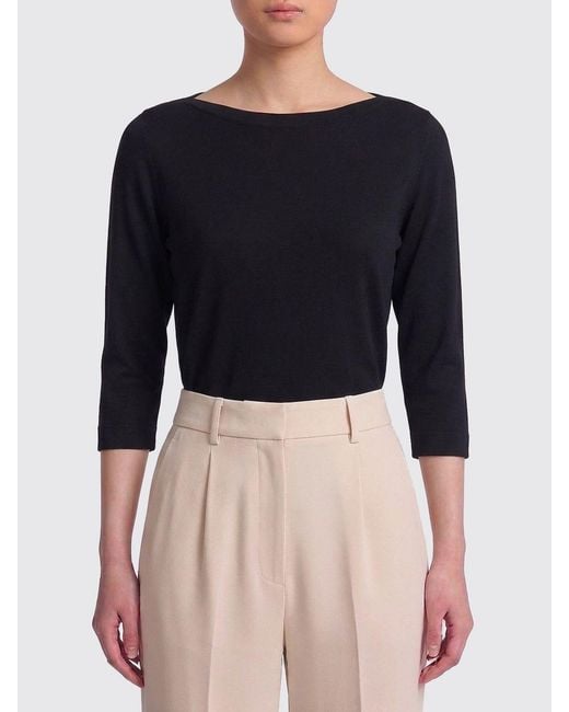 Roberto Collina Black Viscose Knit Top