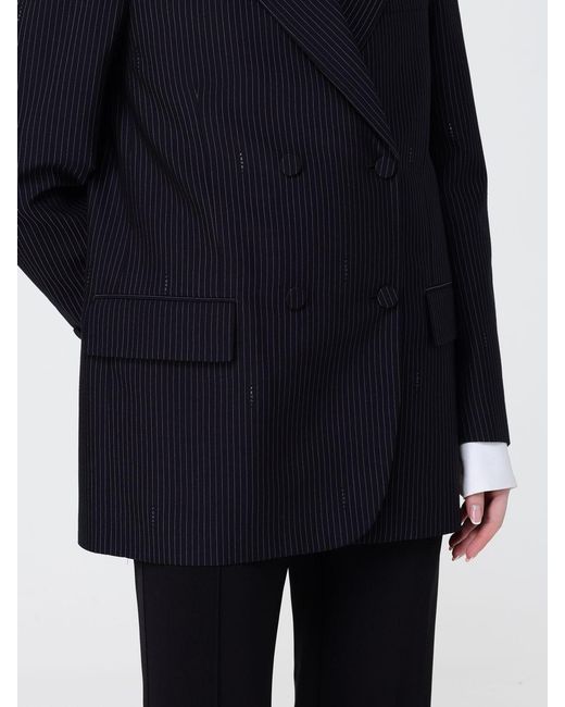 Fendi Blue Pinstripe Wool Blend Double-Breasted Blazer