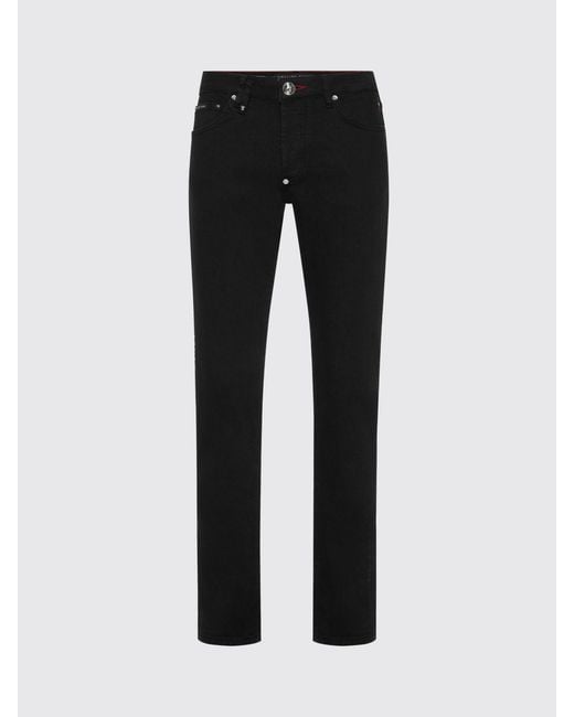 Philipp Plein Black Slim Fit Denim Jeans for men