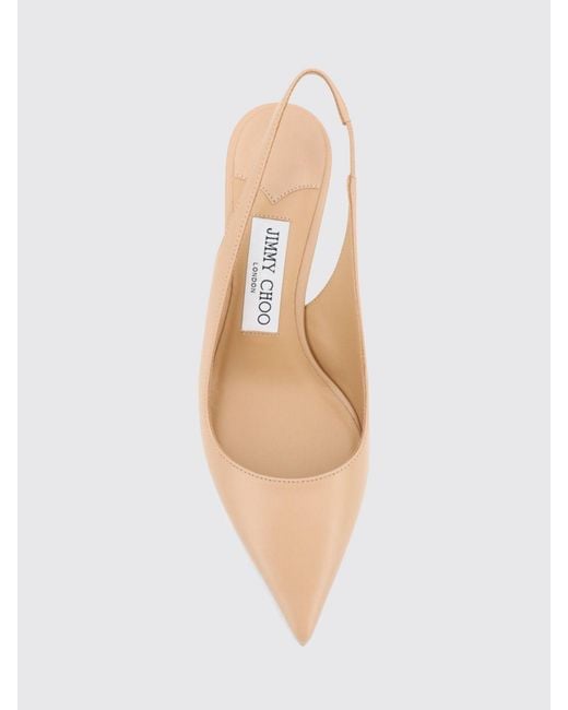 Jimmy Choo Natural Love Calfskin Leather Slingback Pumps With Mid-Stiletto Heel