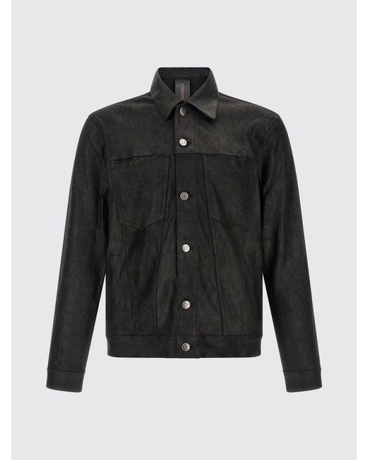 Giorgio Brato Black Lambskin Leather Shirt Jacket for men