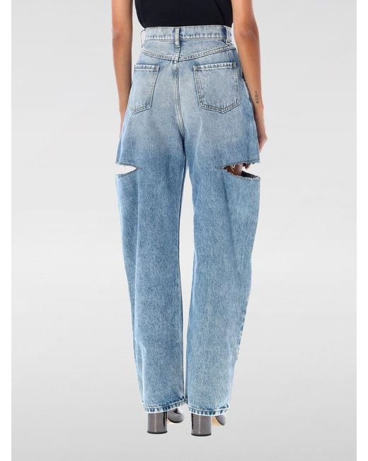 Maison Margiela Blue Cut-Out Denim Baggy Jeans