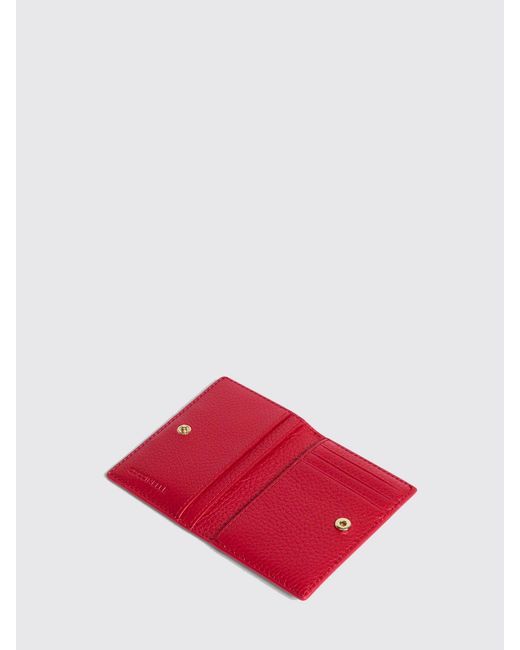 Coccinelle Metallic Small Grained Leather Credit Card Holder