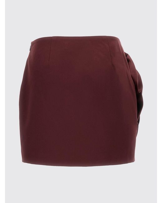 ROTATE BIRGER CHRISTENSEN Red Crêpe Mini Skirt With Maxi Flower