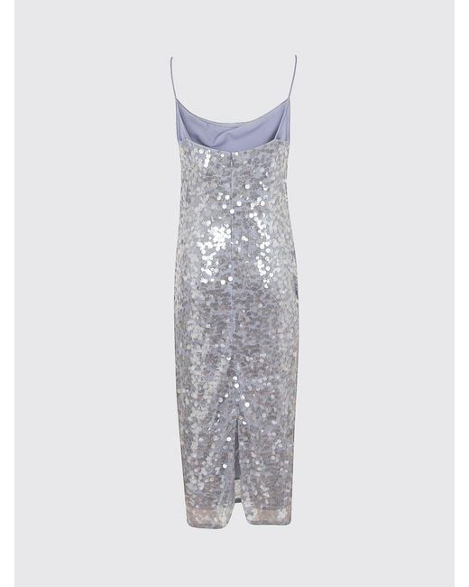 Ralph Lauren Blue Sequin Embellished Slim Fit Midi Cocktail Dress