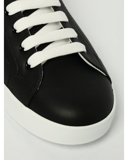 Dolce & Gabbana Black Low-Top Leather Sneakers for men