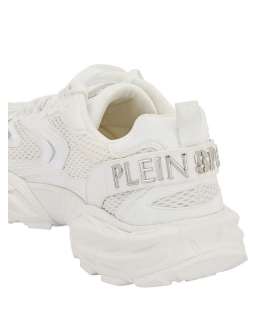 Philipp Plein White Pulse X Mesh And Leather Sneakers for men