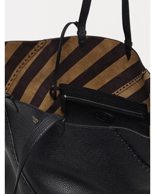 Borsa Diagonal Shopping Large Selleria di Fendi in Black da Uomo