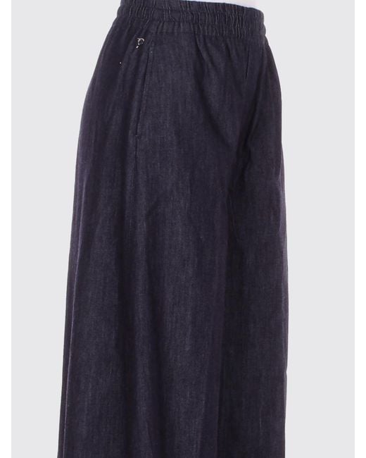 Dondup Blue Marlen Palazzo Cotton Trousers