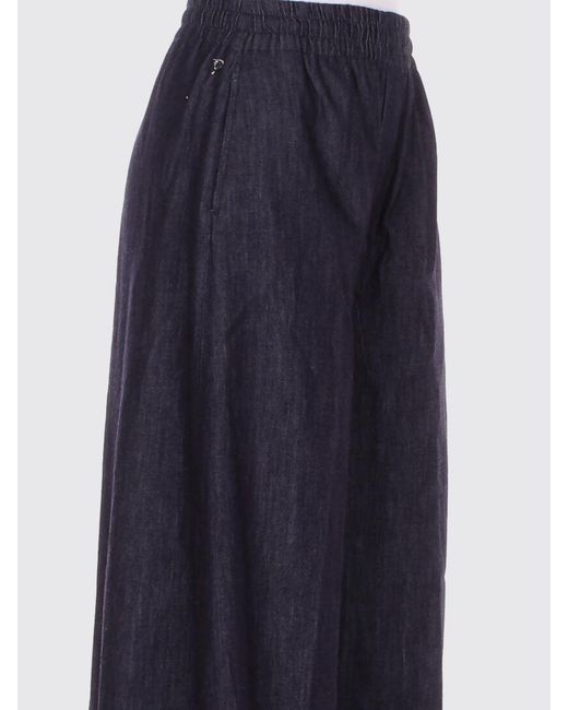 Dondup Blue Marlen Palazzo Cotton Trousers