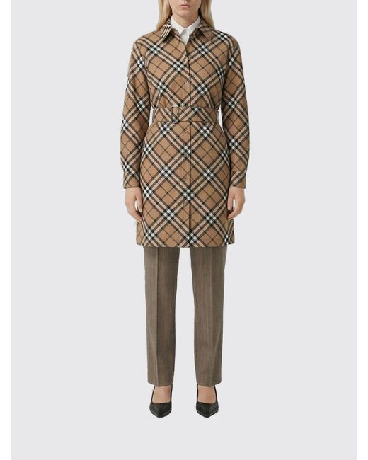 Burberry Natural Check Wool Blend Chemisier Dress