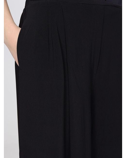 Norma Kamali Black Jersey Palazzo Trousers