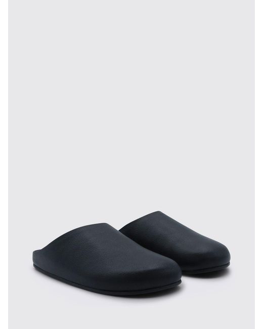 The Row Black Hudson Natural Grain Leather Mules