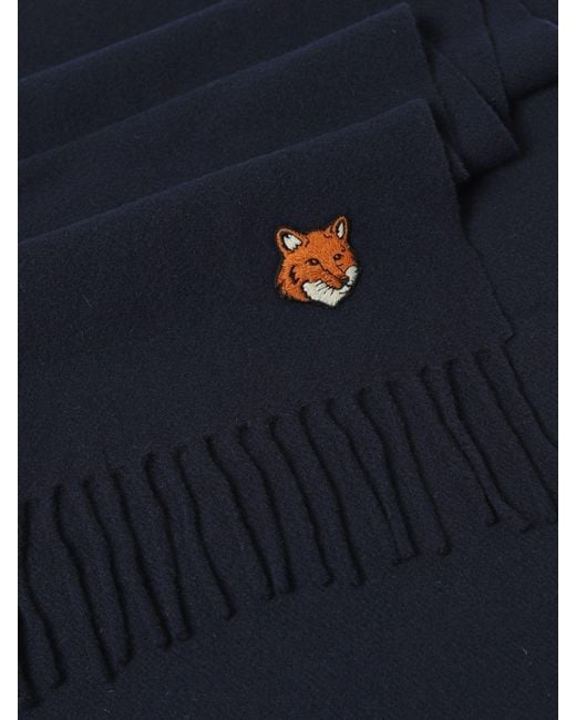 Maison Kitsuné Blue Maison KitsunÉ Scarf for men