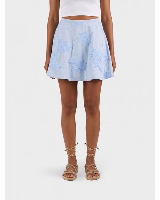 ROTATE BIRGER CHRISTENSEN Blue A-Line Mini Skirt