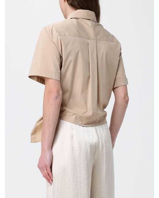 Liu Jo Natural Cropped Cotton Shirt
