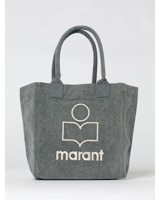 Isabel Marant Gray Yenky Small Organic Cotton Canvas Tote Bag