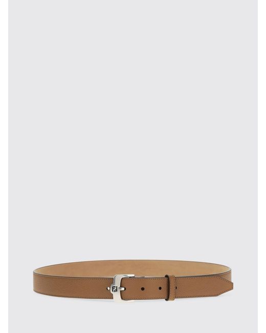 Fendi Brown Grained Ff Belt for men