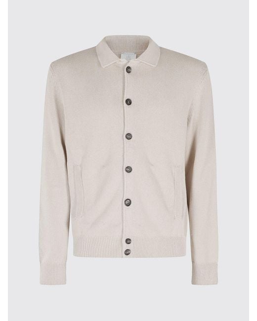 Eleventy Natural Cotton And Silk Cardigan for men