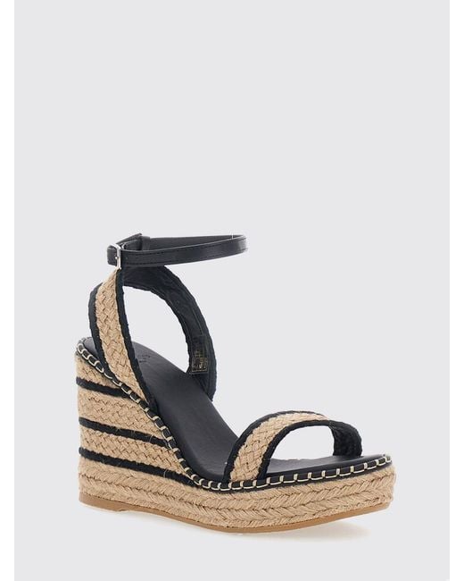 Castaner Natural Two-Tone Striped Raffia Wedge Sandals With Jute Platform