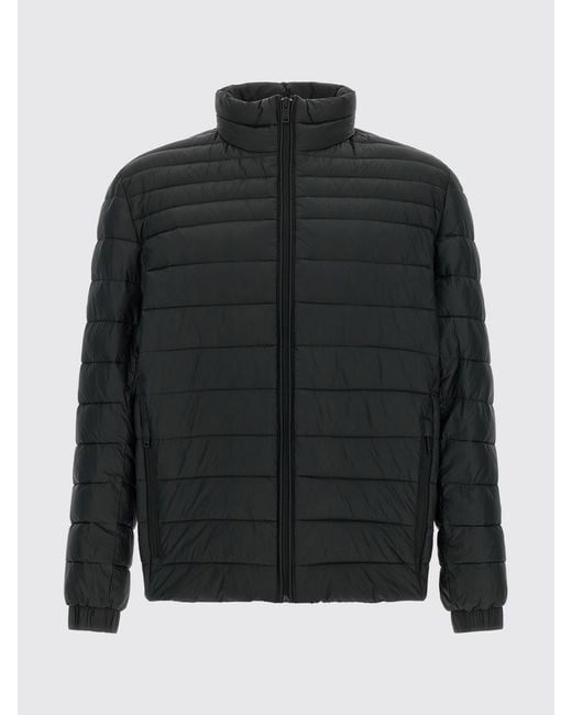 Boss Black Quilted Recycled Technical Fabric Short Puffer Jacket With High Neck for men