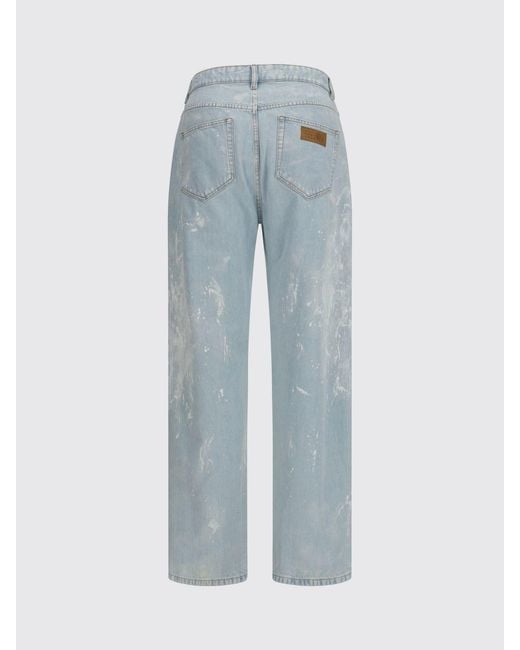 MM6 by Maison Margiela Blue Printed Denim Straight Jeans for men