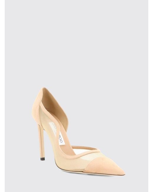 Jimmy Choo Pink Brigitte Mesh And Suede Pumps With High Stiletto Heel