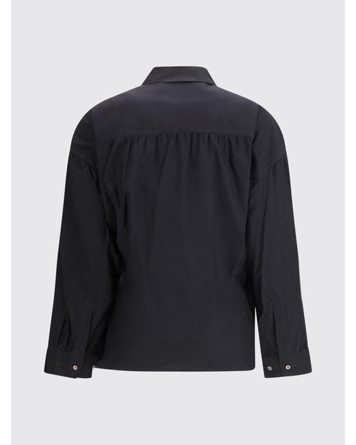 Lemaire Blue Cotton And Silk Shirt