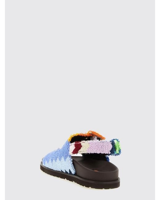 Missoni Blue Zig Zag Cotton Terry Sandals