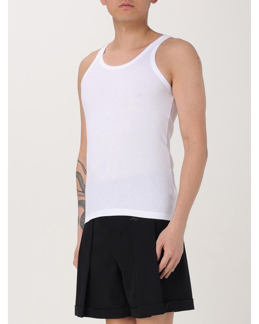 Dolce & Gabbana White Ribbed Tank Top Slim Fit for men