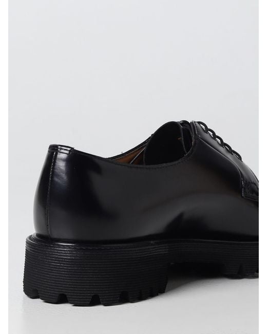 Church's Black Shannon T Derby Shoes In Brushed Leather