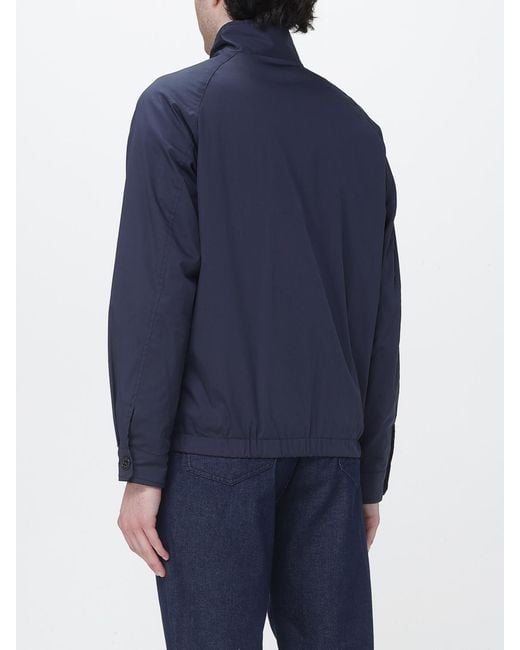 Brooksfield Blue Reversible Techno Cotton And Nylon Blend Windbreaker for men