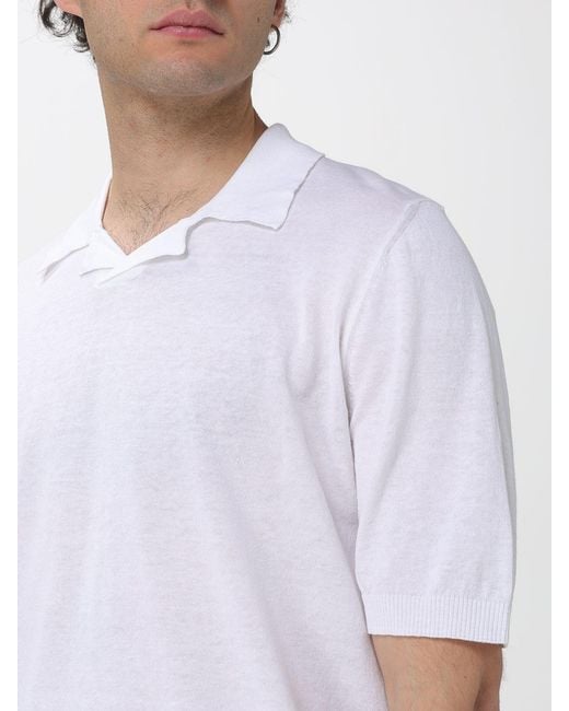 Polo De Punto Eleventy de hombre de color White