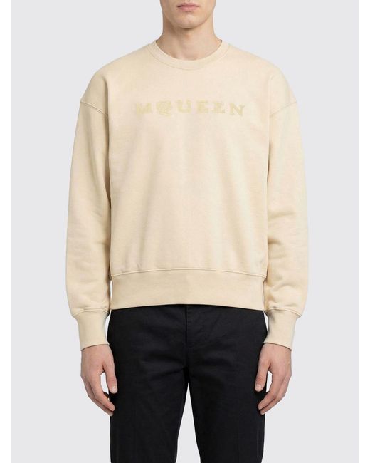 McQueen Natural Cotton Crew-Neck Sweatshirt for men