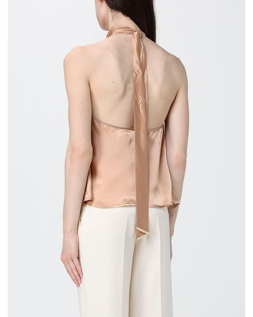 SIMONA CORSELLINI Natural Satin And Rhinestone Top